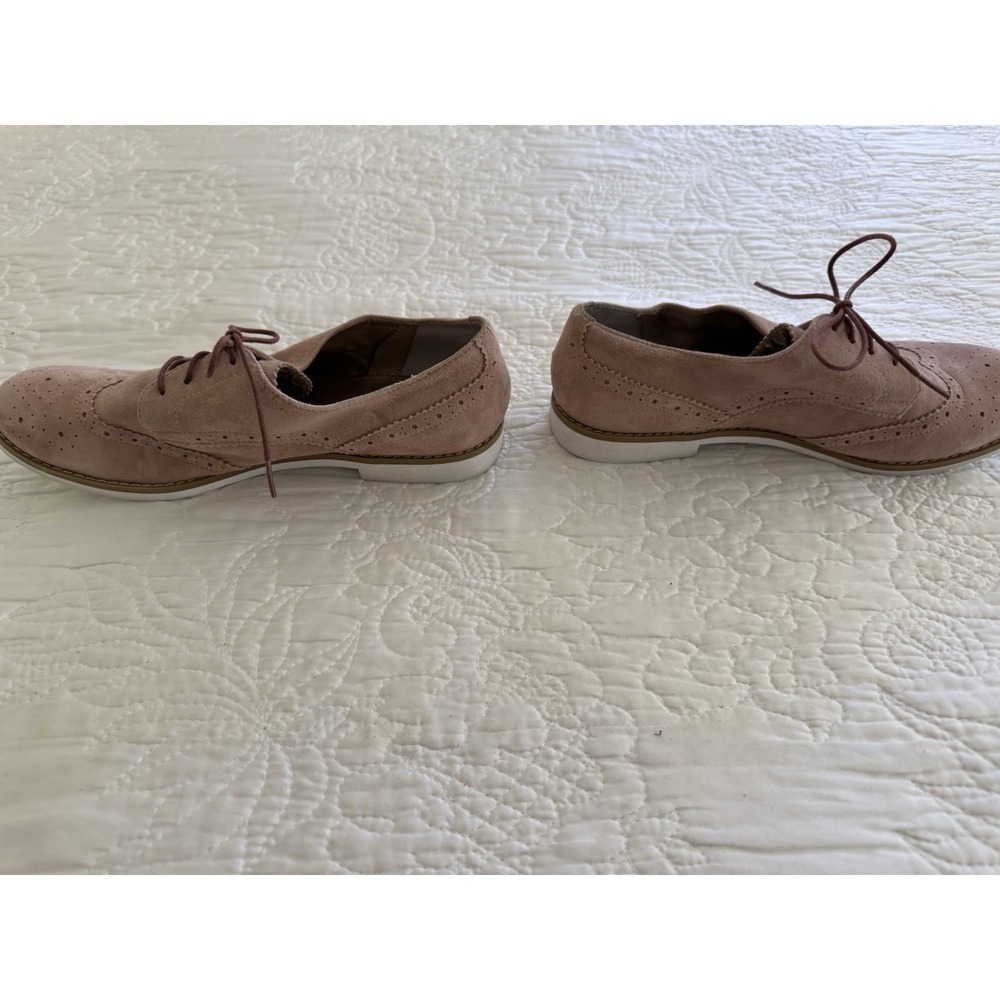 NWOT bp Pink/Tan Suede Oxford Ladies Shoes Size 7M - Picture 2 of 6